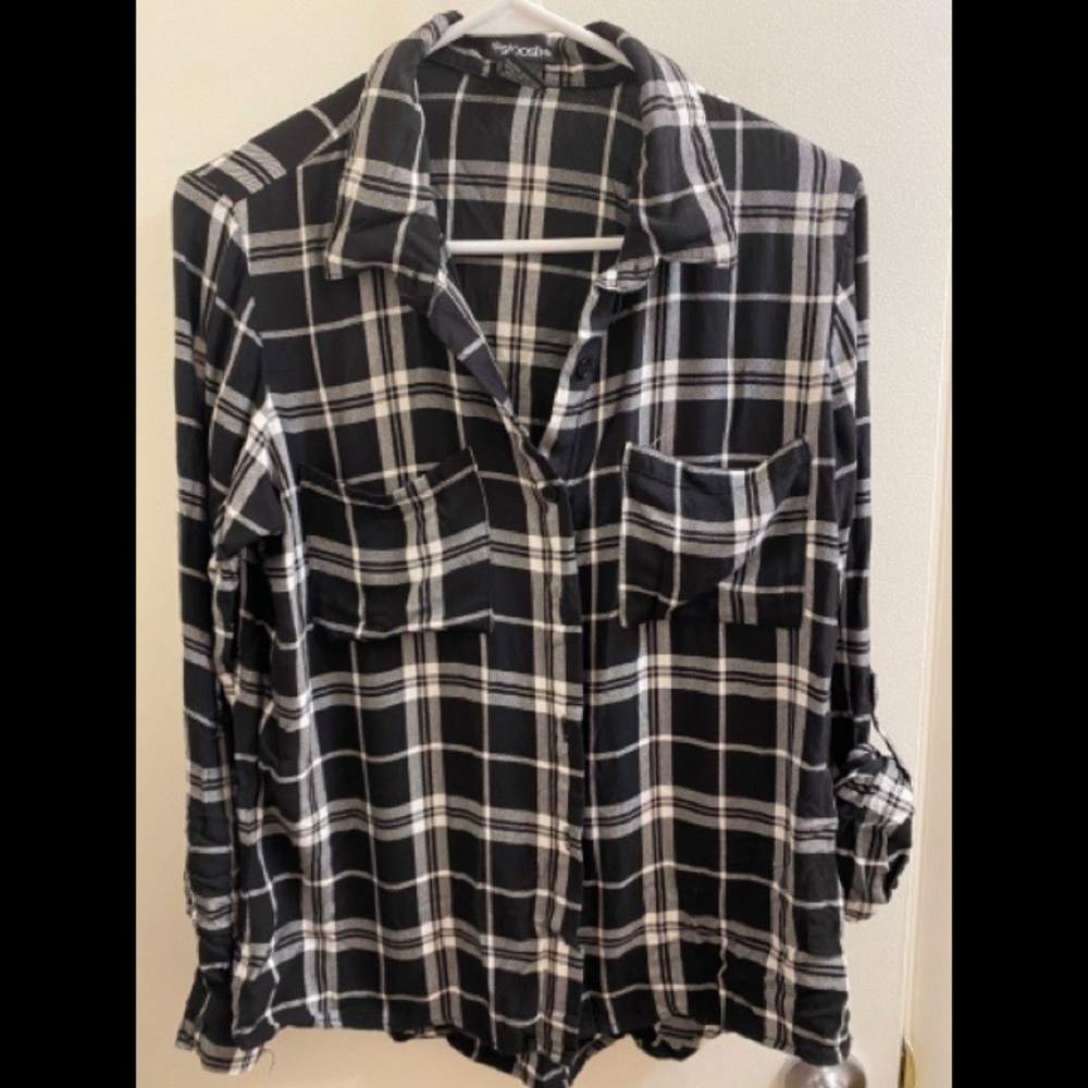 Black plaid shirt